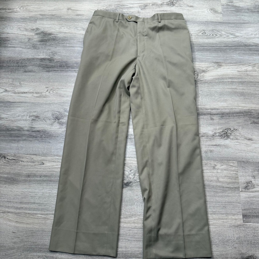 Men's Khaki Dress Pants Trousers Office Work Casual‎ Career Size 33 - Picture 2 of 5